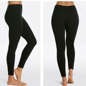 Spanx Black Pull On Denim Pants Skinny Jeggings High Waisted Womens Sz S Petite
